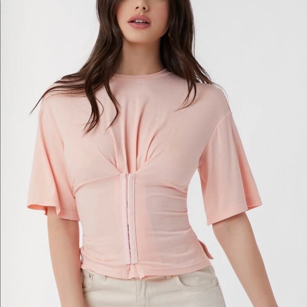 SHEIN drop shoulder corset front tee
